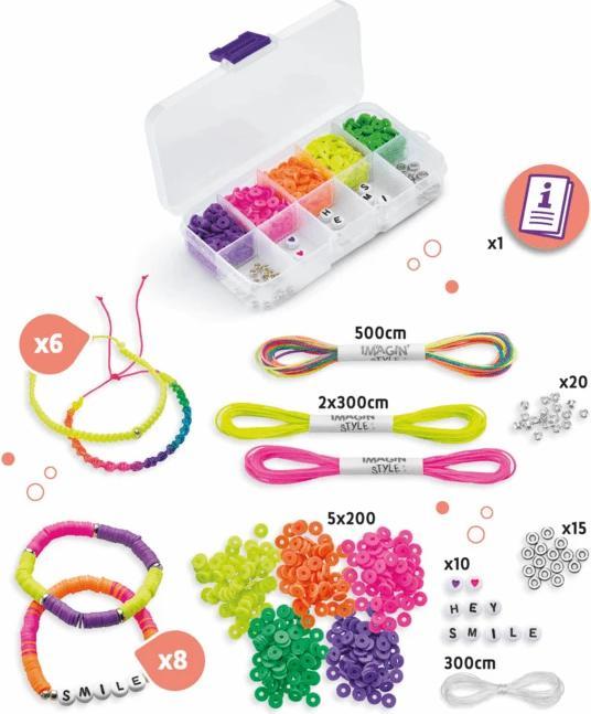 Image du produit Maped Creativ Kit de bijoux IMAGIN'STYLE Bracelets NEON Kit pour créer 14 bracelets, pour la technique