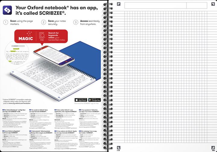 Image du produit Oxford Cahier Essentials A4 Petits Carreaux 5mm 180 Pages Reliure Intégrale Couverture Carte Noir (A4, Quadrillé)