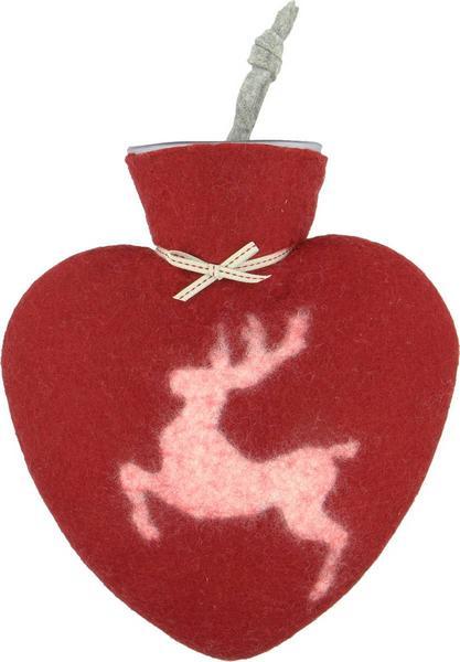 Dorothee Lehnen Wärmeflasche Hirsch Sprung, 0.7l, rot (0.70 l)
