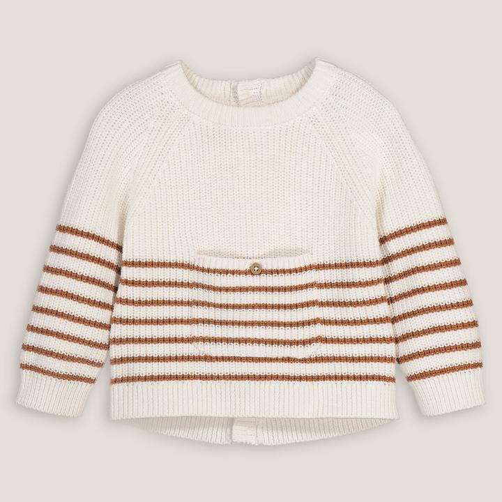 La Redoute Collections Pullover aus Grobstrick mit Rundhalsausschnitt und Knopfverschluss hinten (86)