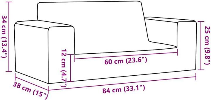 Produktbild VidaXL Kindersofa 2-Sitzer Creme Weich Plüsch (Kindersofa)