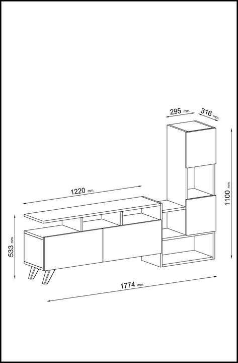 Produktbild Kalune Design Heather (122 x 53 x 31.5 cm)
