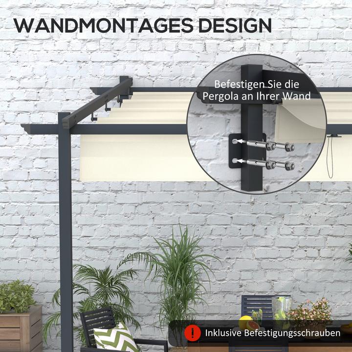 Image du produit Outsunny Pergola avec un toit en toile rétractable (297 cm, 297 cm)