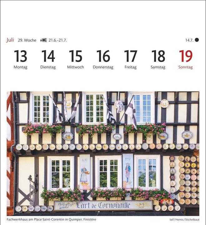Produktbild Harenberg Bretagne & Normandie Sehnsuchtskalender 2026 - Wochenkalender mit 53 Postkarten (Deutsch)