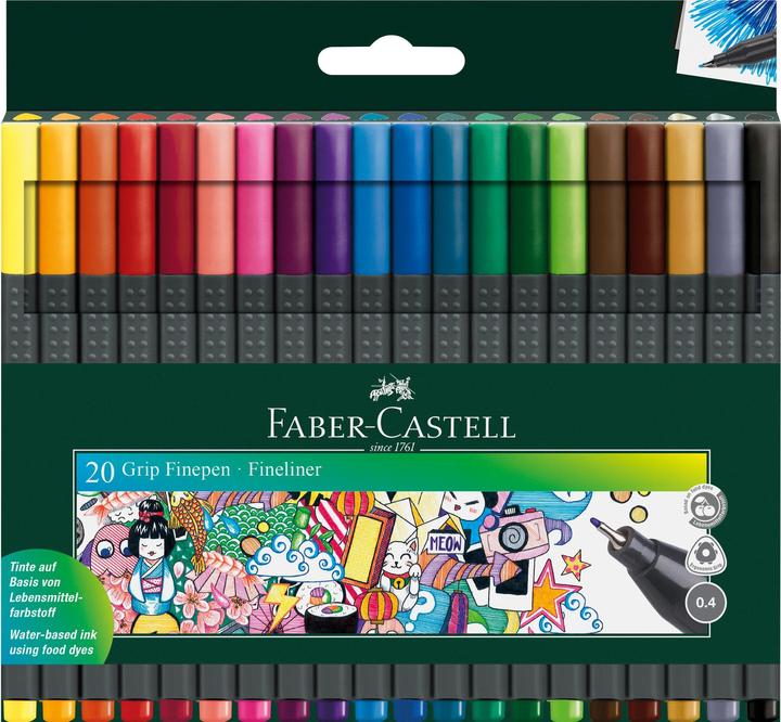 Image du produit Faber-Castell Fineliner Grip Set (Multicolore, 20 x)