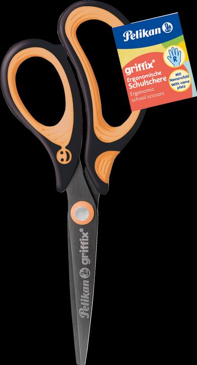 Actual product image Pelikan griffix school scissors, pointed, neon black (15 cm)