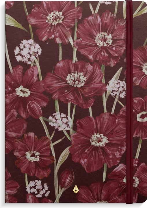 Actual product image Burde Notizbuch Deluxe A5 burgundy flower (A5, Lined)