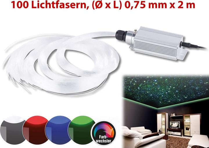 Actual product image Lunartec Fiber optic RGB LED starry sky with remote control and 100 light fibers (LED)