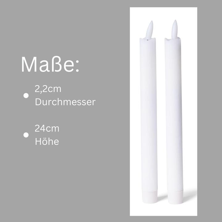 Immagine prodotto Novaliv Candela LED a bastoncino 2pcs per interni con funzione timer - 6 ore - Bianco - 20cm di altezza per (2 x)