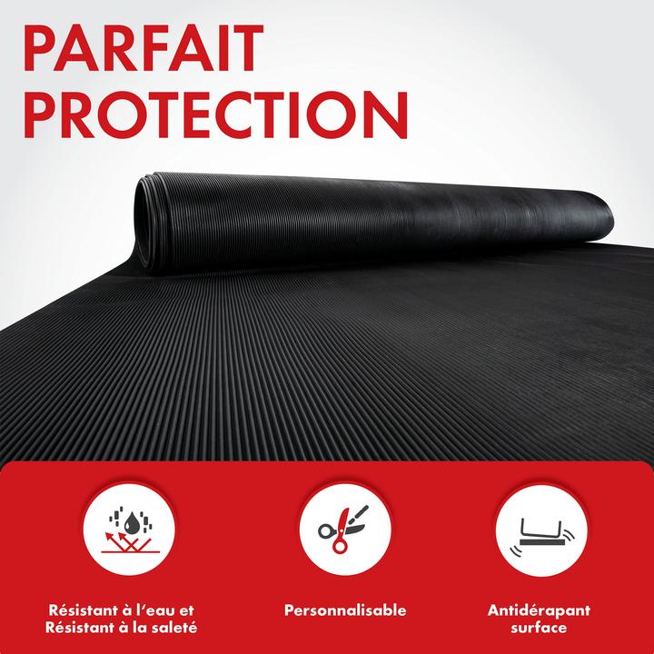 Produktbild Walser Gummimatte Saturn, zuschneidbare Meterware feinripp 100x150 cm schwarz