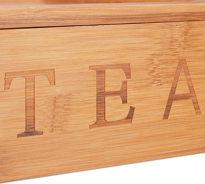 Image du produit Relaxdays Boîte à thé avec fenêtre, bambou