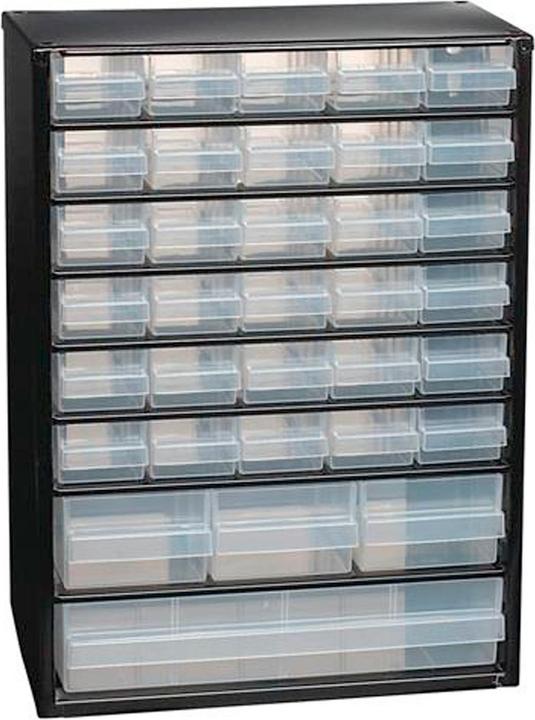 Produktbild Raaco Kleinteilemagazin B306xT150xH420mm Stahlblech 34 Schubladen Poypropylen schwarz/transparent (30.90 cm, 14.90 cm)