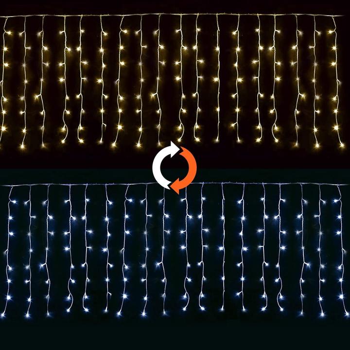 Produktbild IStarbok Lichtervorhang 9m Warmweiss & Kaltweiss
