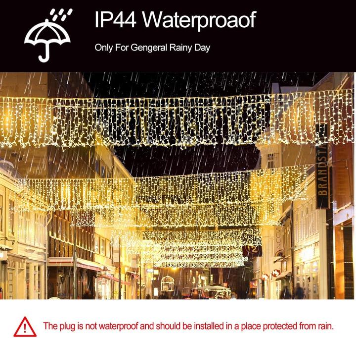 Produktbild IStarbok Lichtervorhang 9m Warmweiss & Kaltweiss