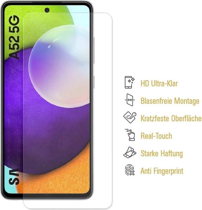 Actual product image Protectorking 4x 9H Panzerglas flexibel HD Klar (4 Piece, Samsung Galaxy A52)