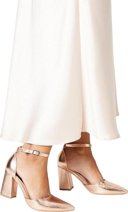 Actual product image Dorothy Perkins Womens/Ladies Blanche Pointed Ankle Strap High Block Heel Court Shoes (38)