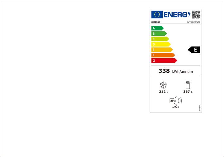 Label énergétique Hisense RF728N4SAS (560 l)