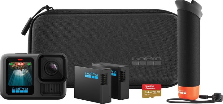 GoPro HERO13 Black Accessory Hard Bundle (inkl. 64 GB MicroSDXC-Karte) (60p, Bluetooth, Wi-Fi)