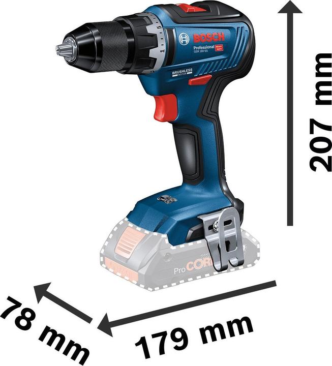 Productafbeelding Bosch Professional GSR 18V-55 (Oplaadbare batterij)