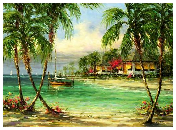 Actual product image Anatolian 3616 puzzle 500 pcs. Afternoon in the bungalows by Martin Figlinski (500 pieces)