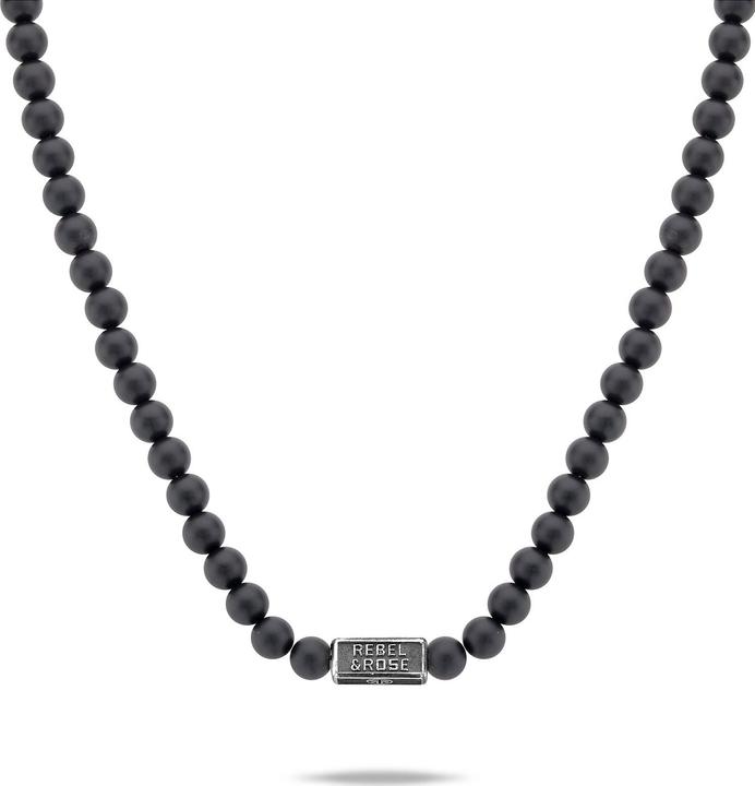 Immagine prodotto Rebel & Rose NL015-S-70 Collana da uomo Mad Panther 70cm (Onice, Argento 925, 70 cm)