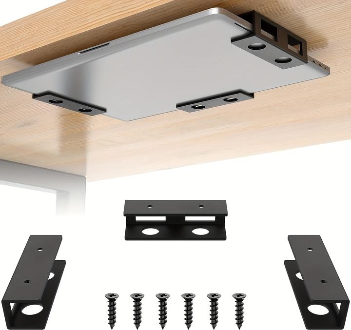 Produktbild PhoneLook Discreter Laptop-Ständer zur Untertischmontage mit Schrauben (universell, anpassbare Grösse)