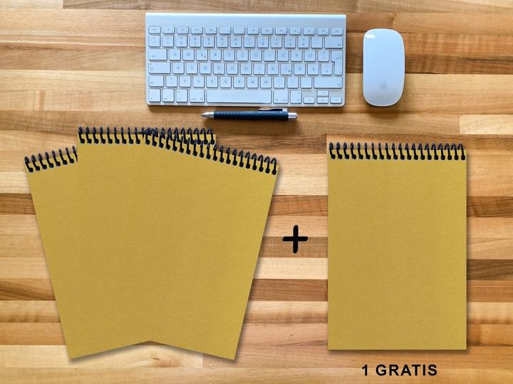 Produktbild A 4 Notizblock - Set, 3+1 gratis, Luxury 80 Seiten GOLD GMUND SHIMMER, liniert (A4)