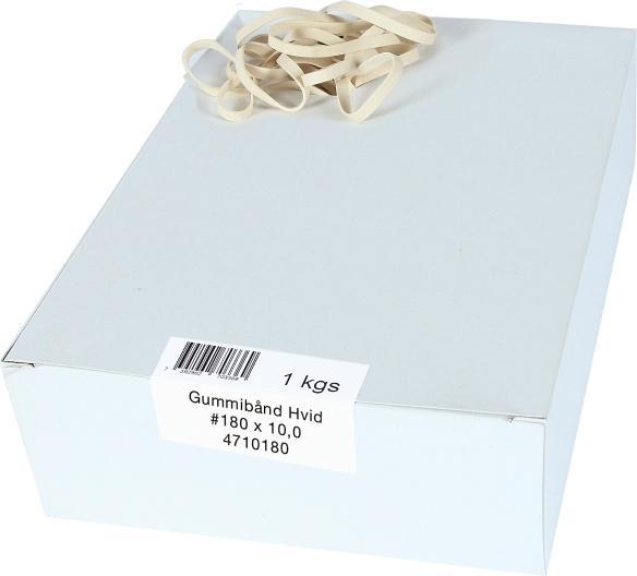 Actual product image Siam Rubber bands, 180 x 10 mm, white, pack with 1000 g