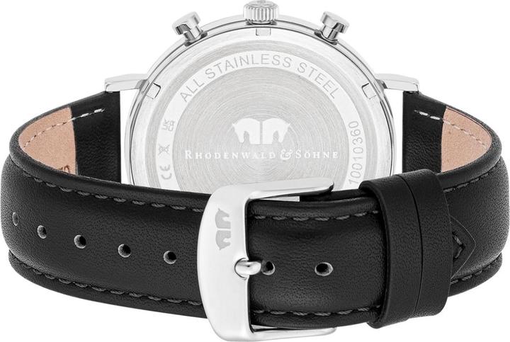 Immagine prodotto Cronografo da uomo Arakon in vera pelle nera - 26531 (Cronografo, 42 mm)