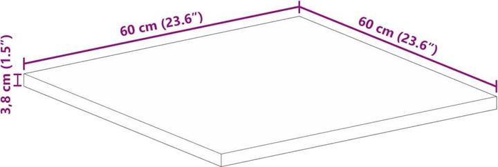 Produktbild VidaXL Tischplatte Holzplatte Esstisch 60x60x3,8cm Quadratisch Massivholz Mango