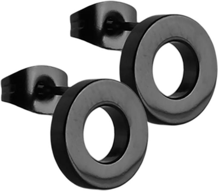 Star Piercing Ohrstecker Fake Tunnel schwarz (ohne Messing, Chirurgenstahl 316L)