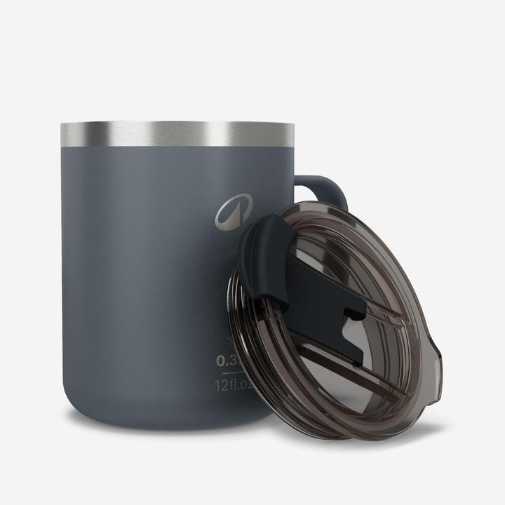 Produktbild Quechua Tasse isolierend Edelstahl Camping Wandern Trekking - Mug 900 0,35 l grau