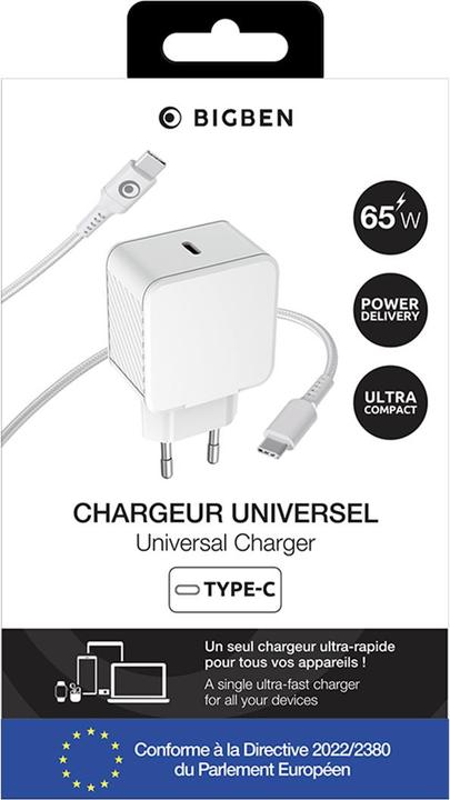 Image du produit Bigben CS65WCPDGANCBLCCRW Ladegerät (65 W)