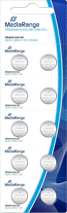Immagine prodotto MediaRange Celle a bottone LR54 1,5V (10 pz., AG10, 72 mAh)