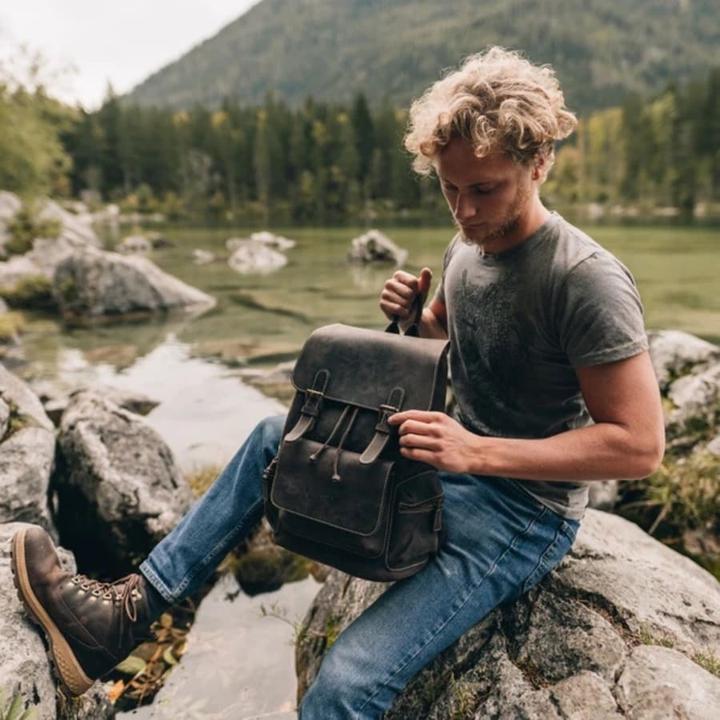 Actual product image Only-Bags.Store Handmade backpack in grained leather