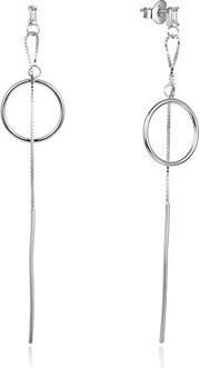 Beneto Long silver earrings with zircons AGUP1981 (L)
