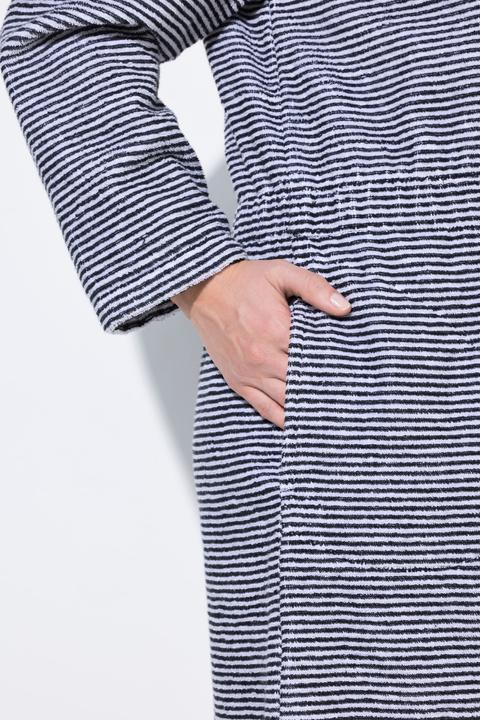 Produktbild Ulla Popken Bademantel, Ringel, Kapuze, Frottee, Taschen (42, 44)