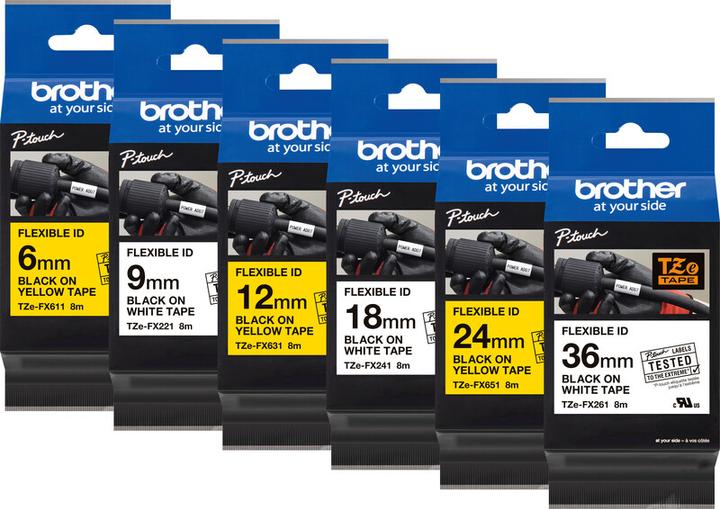 Actual product image Brother Tze-Fx211 (1.80 cm, Black)