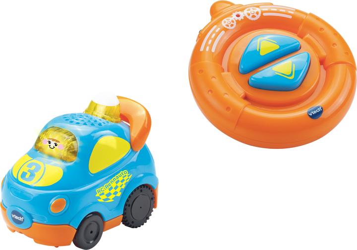 VTech La voiture de course RC Tut Tut fait du bruit et parle à la télécommande.