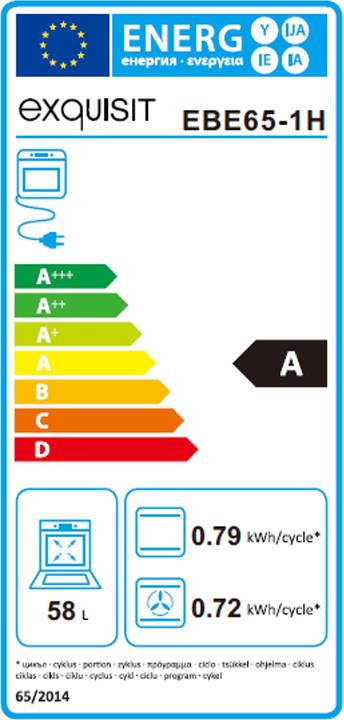 Label énergétique Exquisit Exqu BackO EBE 65-1H A sr