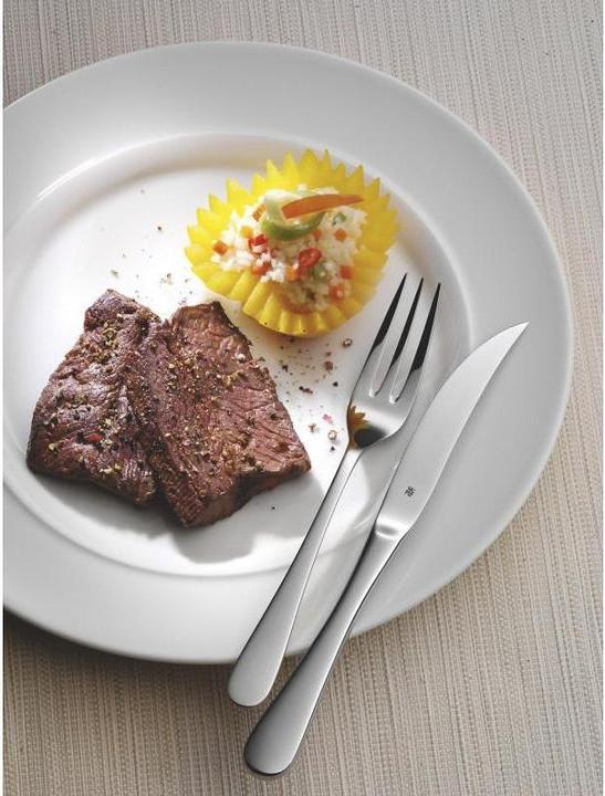 Productafbeelding WMF Steak Bestek Set Steakmessen 6 Personen 12st Speciaal Lemmet Staal Eikenhout Houten Doos (12 Stuk, Bestekset)