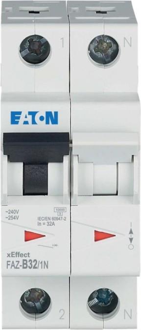 Actual product image Eaton MOE FAZ-B32/1N LS-switch 32A 1+N-p B-Char