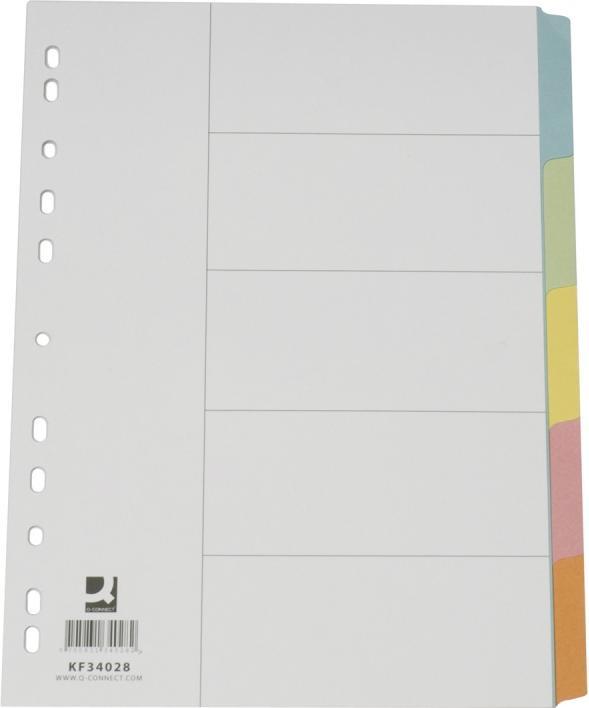 Produktbild Q-Connect EINLAGEN, KARTON, A4, 1-5, 223X297MM, FARBMIX