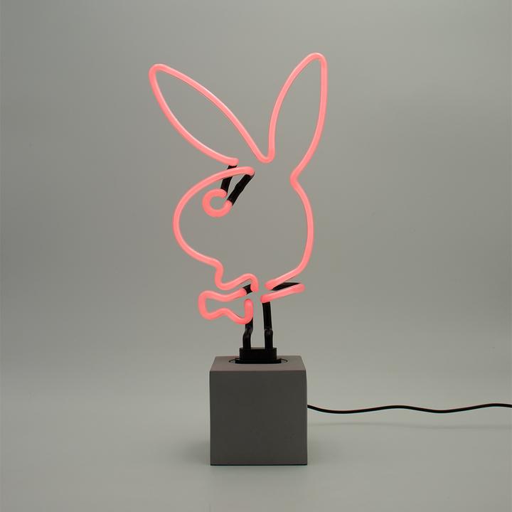 Produktbild Locomocean Glas Neon Tischlampe mit Betonsockel - Playboy Bunny pink