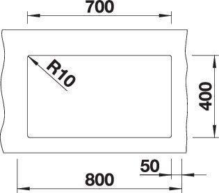 Productafbeelding Blanco SUBLINE 700-U (Onderbouw gootsteen, 73 cm, 46 cm)