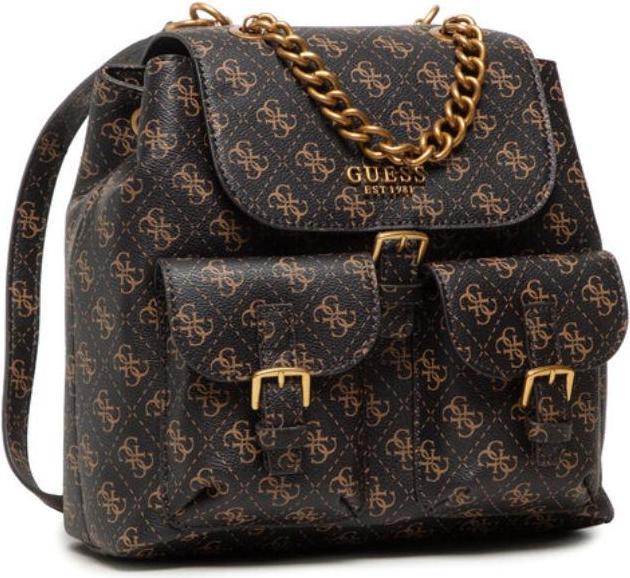 Actual product image Guess Maimie, Synthetic Leather, Textile Backpack, Brown, 4G Logo, HWSB84