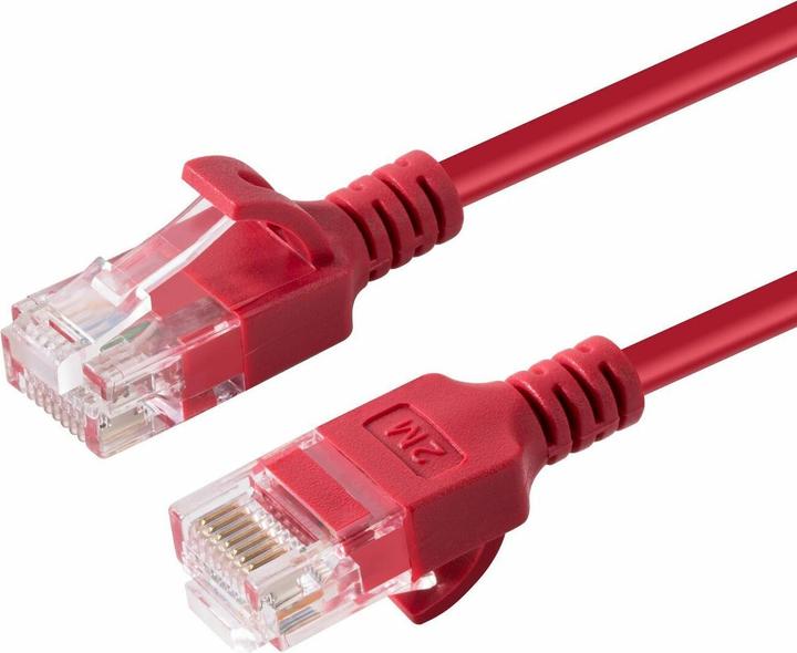 Actual product image MicroConnect U/UTP CAT6A Slim 10M Red (U/UTP, CAT6a, 10 m)