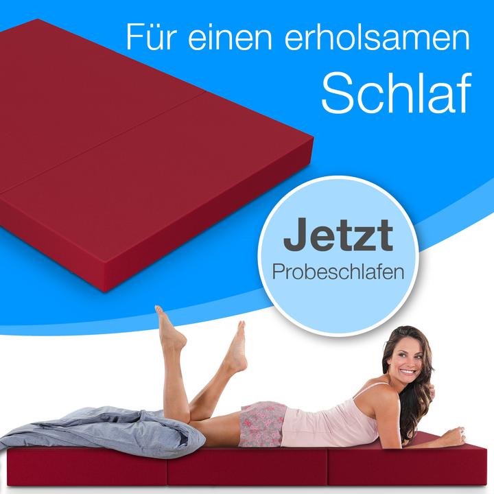 Actual product image Bestschlaf Klappmatratze, 3-teilige Faltmatratze, Reisebett, Gästematratze (140 x 195 cm, Foam core)