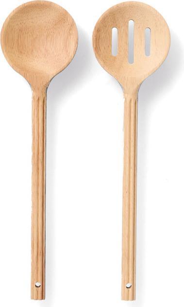 Produktbild Zeller Present Salatbesteck-Set "Stripes", 2-tlg., Gummibaum (Salatbesteck)