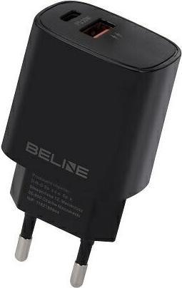 Image du produit Beline Ład. siec. 1x USB-C + 1x USB 20W czarna /black (only head) PD 3.0 + QC 3.0 BLN2CB20 (20 W)
